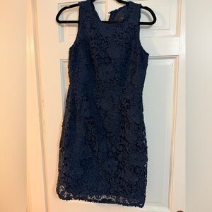 J. Crew Dark Navy Floral Lace Mini Dress